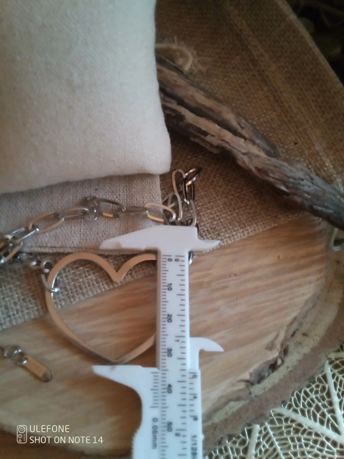 Collier coeur acier inoxydable argenté – photo 3